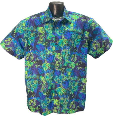 Jungle Nights Hawaiian Shirt - Made in USA- 100% Cotton